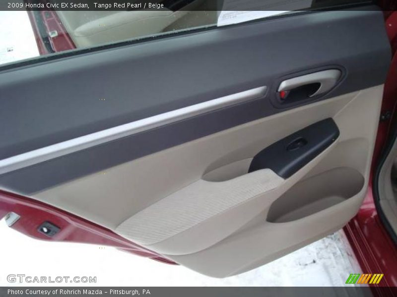 Tango Red Pearl / Beige 2009 Honda Civic EX Sedan