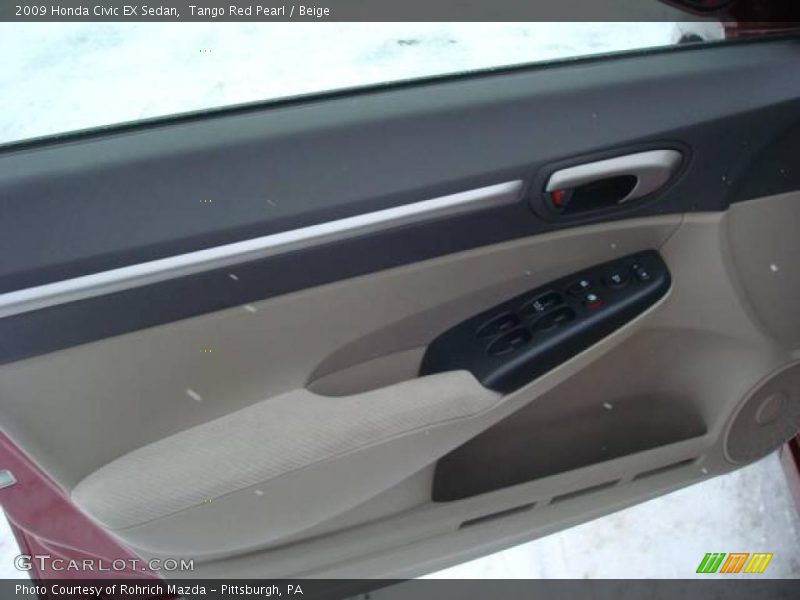 Tango Red Pearl / Beige 2009 Honda Civic EX Sedan