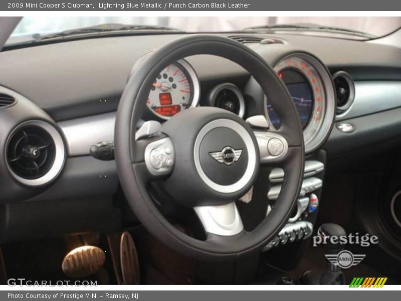 Lightning Blue Metallic / Punch Carbon Black Leather 2009 Mini Cooper S Clubman