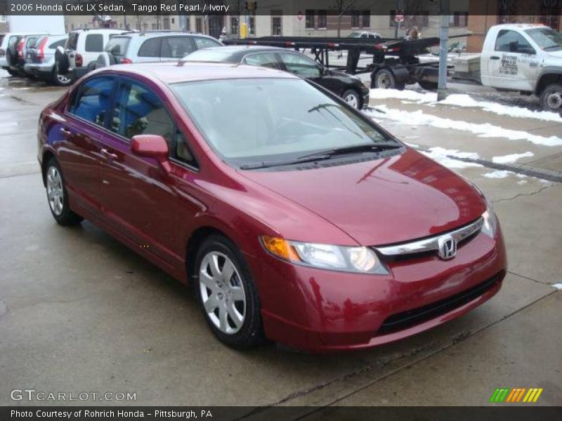 Tango Red Pearl / Ivory 2006 Honda Civic LX Sedan