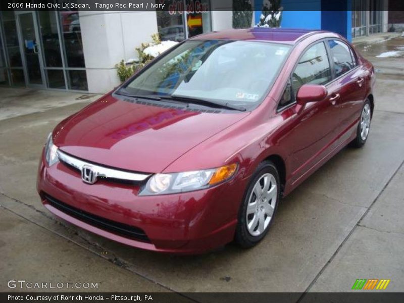 Tango Red Pearl / Ivory 2006 Honda Civic LX Sedan