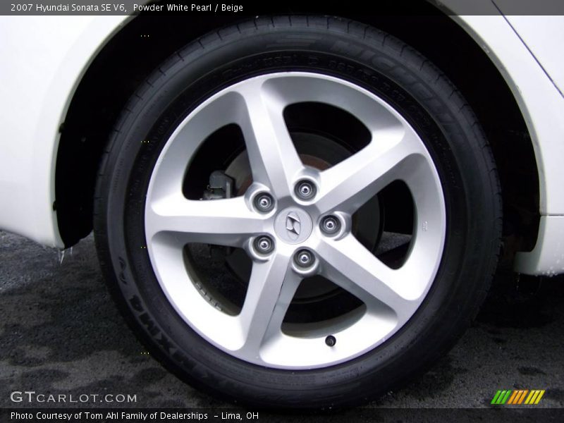 Powder White Pearl / Beige 2007 Hyundai Sonata SE V6