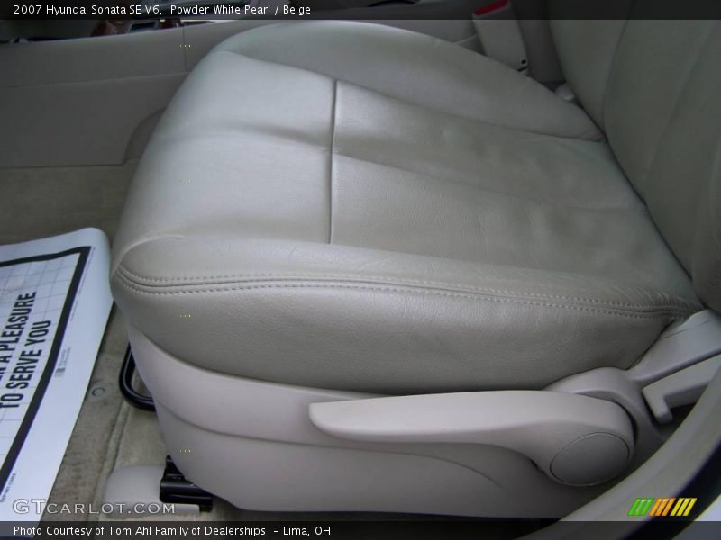 Powder White Pearl / Beige 2007 Hyundai Sonata SE V6