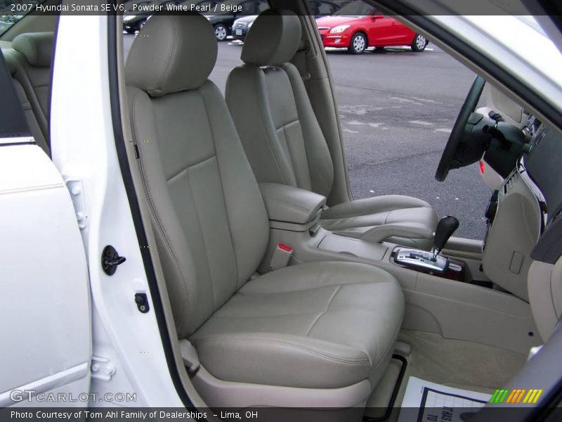 Powder White Pearl / Beige 2007 Hyundai Sonata SE V6