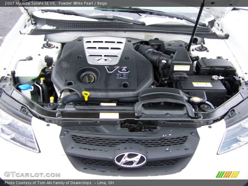 Powder White Pearl / Beige 2007 Hyundai Sonata SE V6