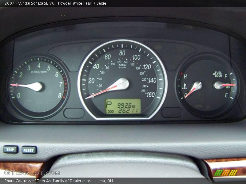 Powder White Pearl / Beige 2007 Hyundai Sonata SE V6