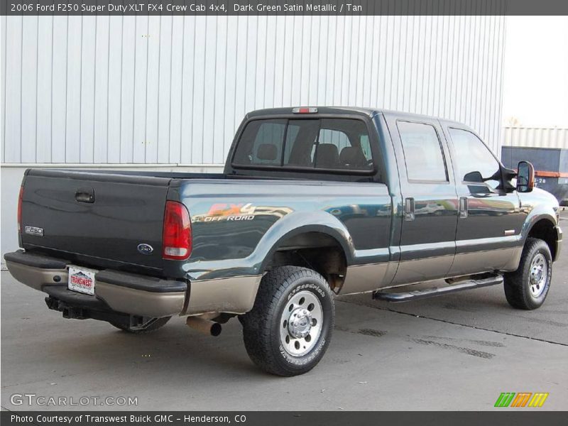 Dark Green Satin Metallic / Tan 2006 Ford F250 Super Duty XLT FX4 Crew Cab 4x4