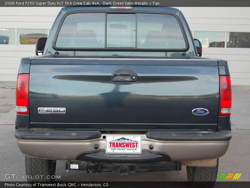 Dark Green Satin Metallic / Tan 2006 Ford F250 Super Duty XLT FX4 Crew Cab 4x4