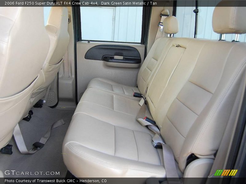 Dark Green Satin Metallic / Tan 2006 Ford F250 Super Duty XLT FX4 Crew Cab 4x4