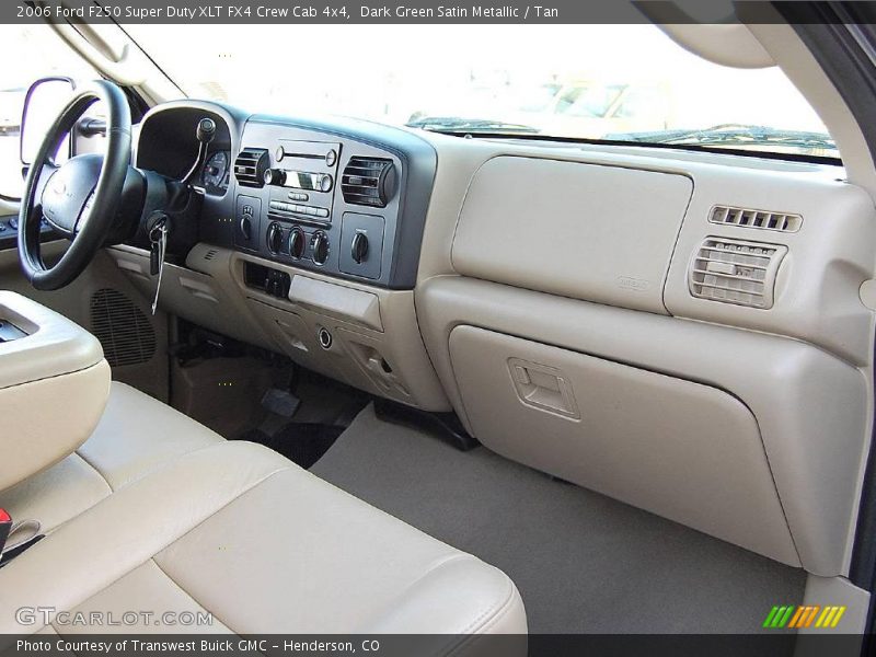 Dark Green Satin Metallic / Tan 2006 Ford F250 Super Duty XLT FX4 Crew Cab 4x4
