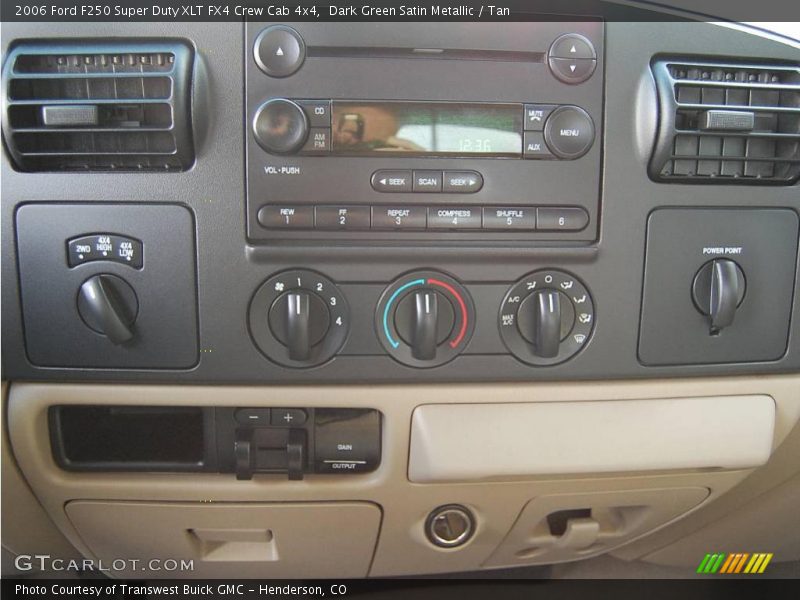 Dark Green Satin Metallic / Tan 2006 Ford F250 Super Duty XLT FX4 Crew Cab 4x4