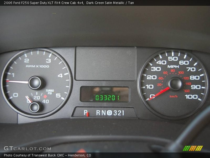 Dark Green Satin Metallic / Tan 2006 Ford F250 Super Duty XLT FX4 Crew Cab 4x4
