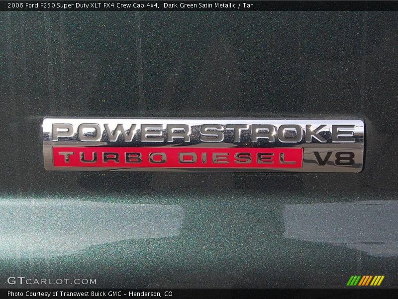 Dark Green Satin Metallic / Tan 2006 Ford F250 Super Duty XLT FX4 Crew Cab 4x4