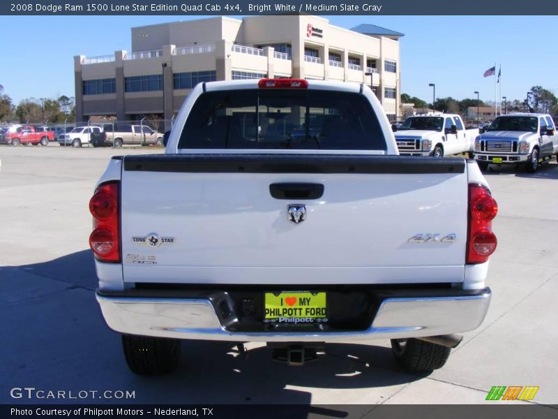 Bright White / Medium Slate Gray 2008 Dodge Ram 1500 Lone Star Edition Quad Cab 4x4