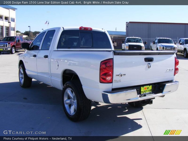 Bright White / Medium Slate Gray 2008 Dodge Ram 1500 Lone Star Edition Quad Cab 4x4