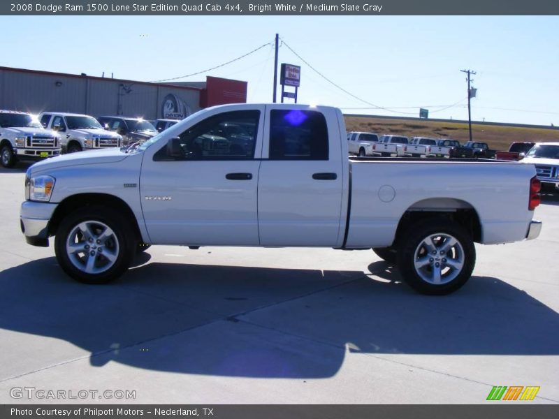 Bright White / Medium Slate Gray 2008 Dodge Ram 1500 Lone Star Edition Quad Cab 4x4