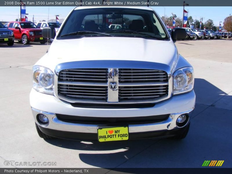 Bright White / Medium Slate Gray 2008 Dodge Ram 1500 Lone Star Edition Quad Cab 4x4