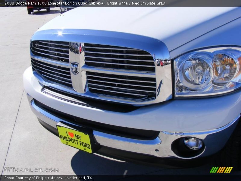 Bright White / Medium Slate Gray 2008 Dodge Ram 1500 Lone Star Edition Quad Cab 4x4