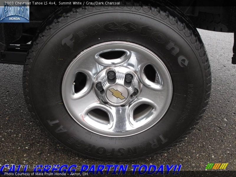 Summit White / Gray/Dark Charcoal 2003 Chevrolet Tahoe LS 4x4