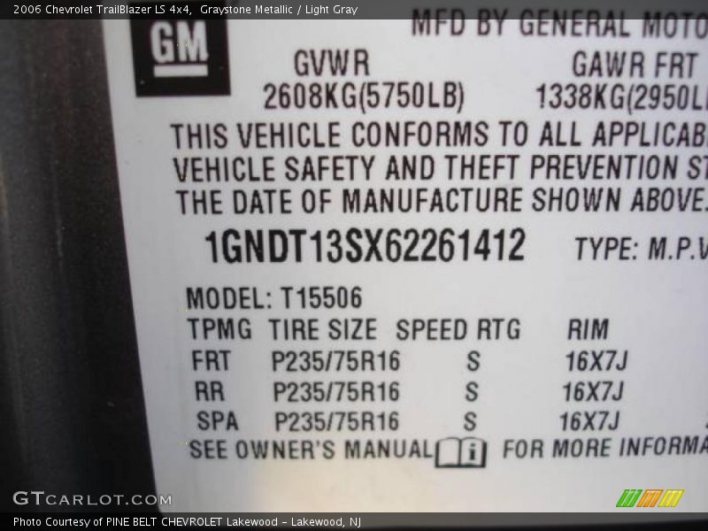 Graystone Metallic / Light Gray 2006 Chevrolet TrailBlazer LS 4x4