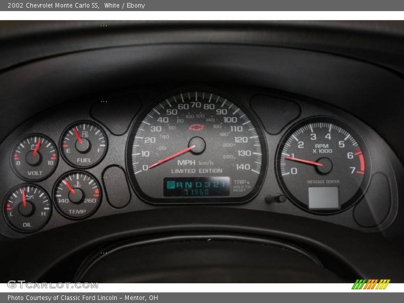 White / Ebony 2002 Chevrolet Monte Carlo SS
