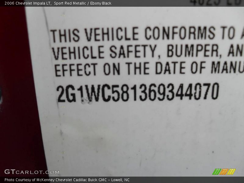 Sport Red Metallic / Ebony Black 2006 Chevrolet Impala LT