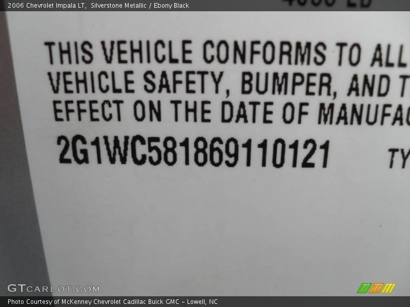 Silverstone Metallic / Ebony Black 2006 Chevrolet Impala LT