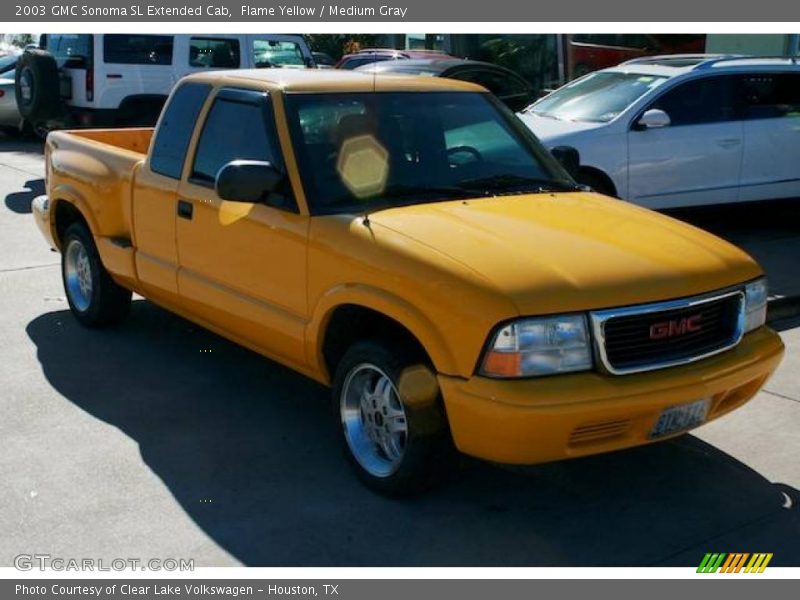 Flame Yellow / Medium Gray 2003 GMC Sonoma SL Extended Cab
