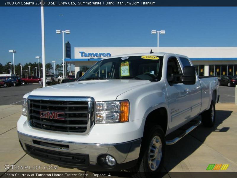 Summit White / Dark Titanium/Light Titanium 2008 GMC Sierra 3500HD SLT Crew Cab