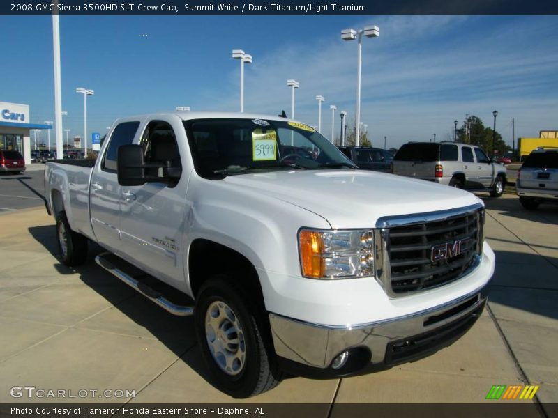 Summit White / Dark Titanium/Light Titanium 2008 GMC Sierra 3500HD SLT Crew Cab