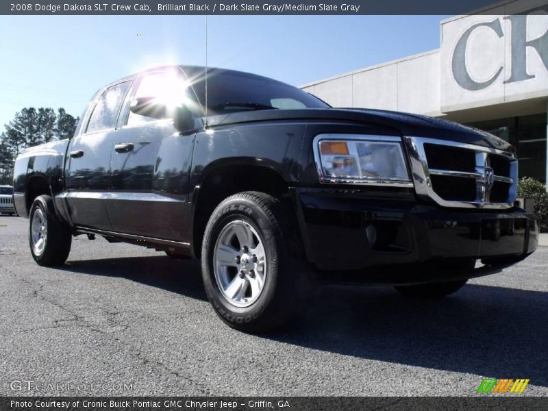 Brilliant Black / Dark Slate Gray/Medium Slate Gray 2008 Dodge Dakota SLT Crew Cab