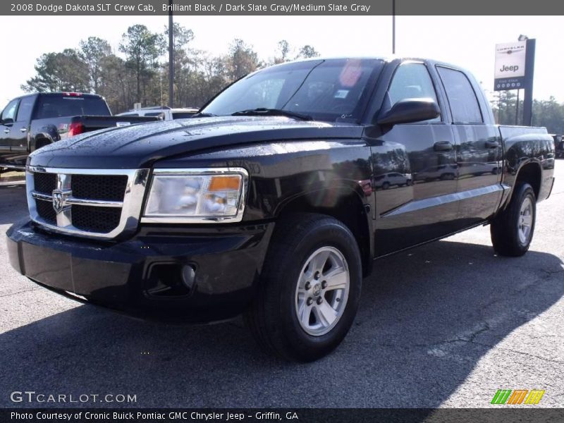 Brilliant Black / Dark Slate Gray/Medium Slate Gray 2008 Dodge Dakota SLT Crew Cab