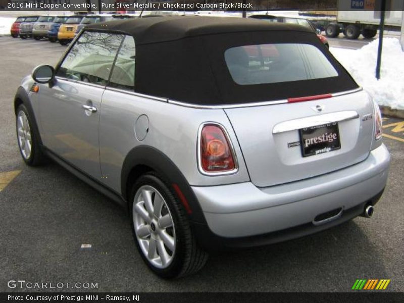 Pure Silver Metallic / Checkered Carbon Black/Black 2010 Mini Cooper Convertible
