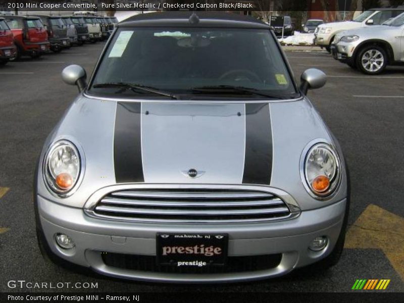 Pure Silver Metallic / Checkered Carbon Black/Black 2010 Mini Cooper Convertible