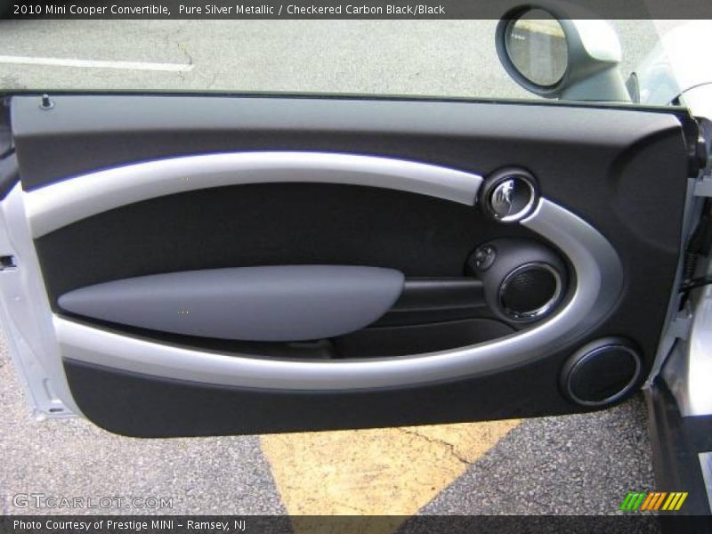 Pure Silver Metallic / Checkered Carbon Black/Black 2010 Mini Cooper Convertible