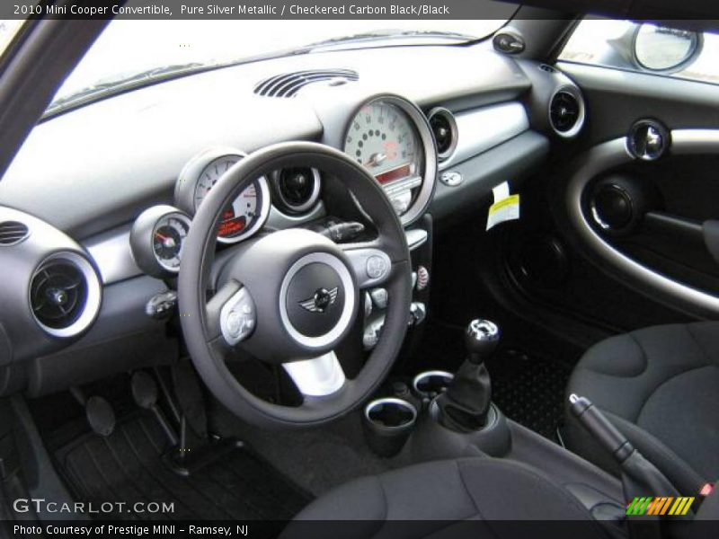 Pure Silver Metallic / Checkered Carbon Black/Black 2010 Mini Cooper Convertible