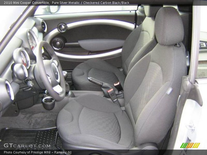 Pure Silver Metallic / Checkered Carbon Black/Black 2010 Mini Cooper Convertible