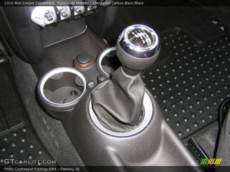 Pure Silver Metallic / Checkered Carbon Black/Black 2010 Mini Cooper Convertible
