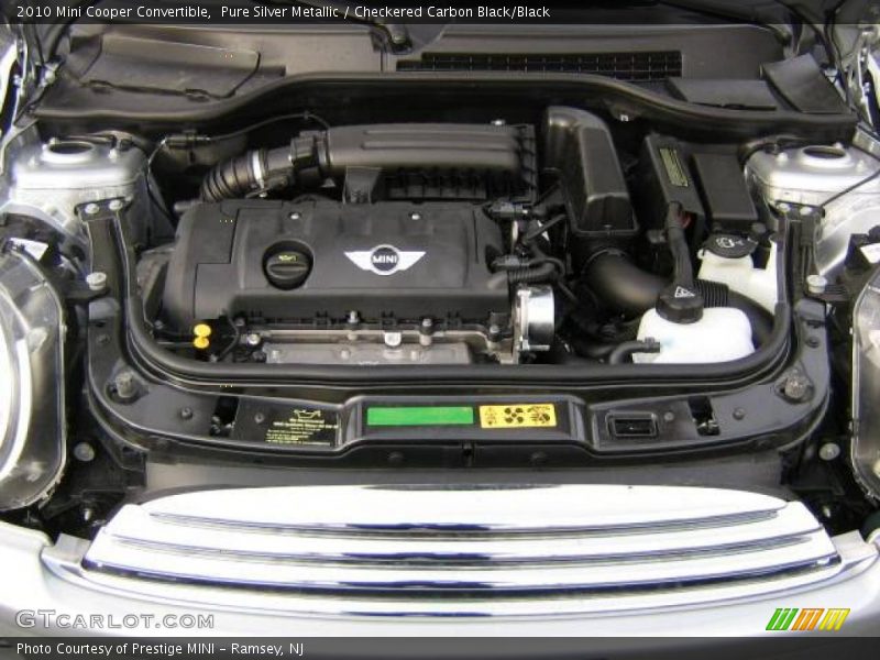 Pure Silver Metallic / Checkered Carbon Black/Black 2010 Mini Cooper Convertible
