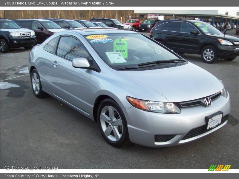 Alabaster Silver Metallic / Gray 2008 Honda Civic EX-L Coupe