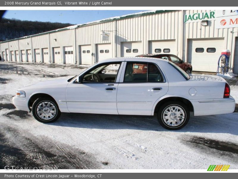 Vibrant White / Light Camel 2008 Mercury Grand Marquis GS