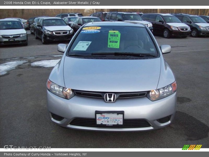Alabaster Silver Metallic / Gray 2008 Honda Civic EX-L Coupe