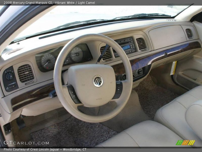 Vibrant White / Light Camel 2008 Mercury Grand Marquis GS