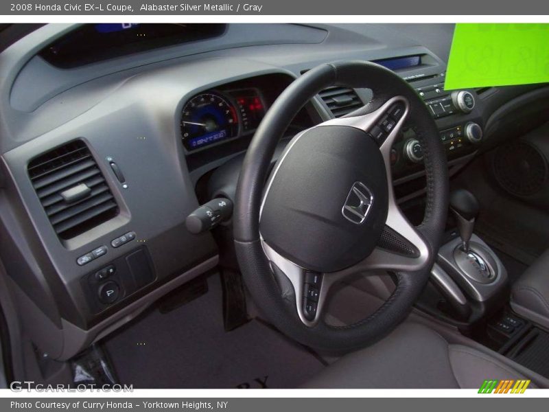 Alabaster Silver Metallic / Gray 2008 Honda Civic EX-L Coupe