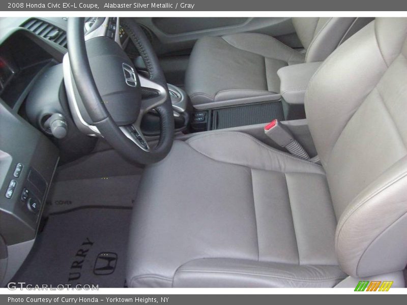 Alabaster Silver Metallic / Gray 2008 Honda Civic EX-L Coupe