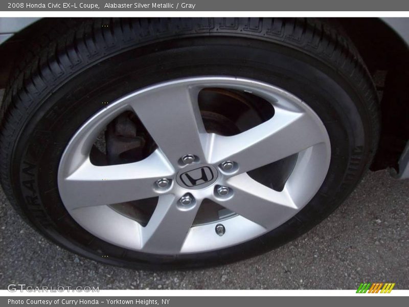Alabaster Silver Metallic / Gray 2008 Honda Civic EX-L Coupe