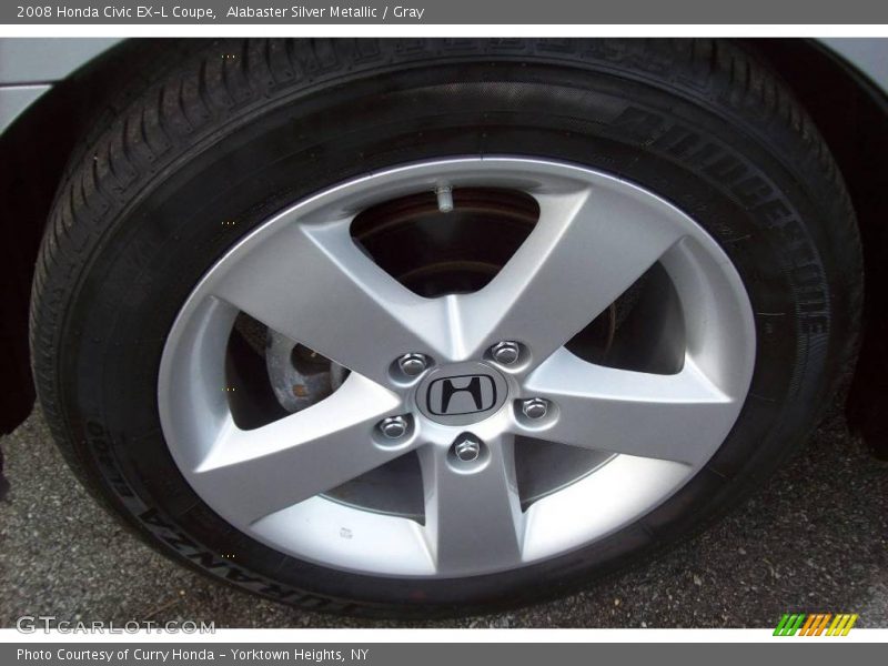 Alabaster Silver Metallic / Gray 2008 Honda Civic EX-L Coupe