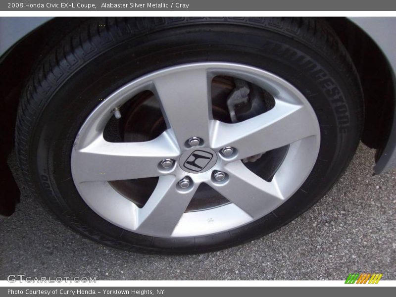 Alabaster Silver Metallic / Gray 2008 Honda Civic EX-L Coupe