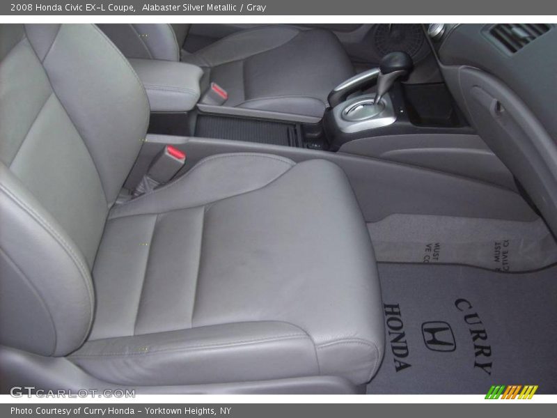 Alabaster Silver Metallic / Gray 2008 Honda Civic EX-L Coupe