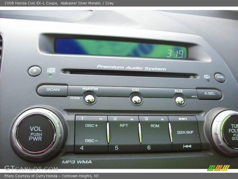 Alabaster Silver Metallic / Gray 2008 Honda Civic EX-L Coupe